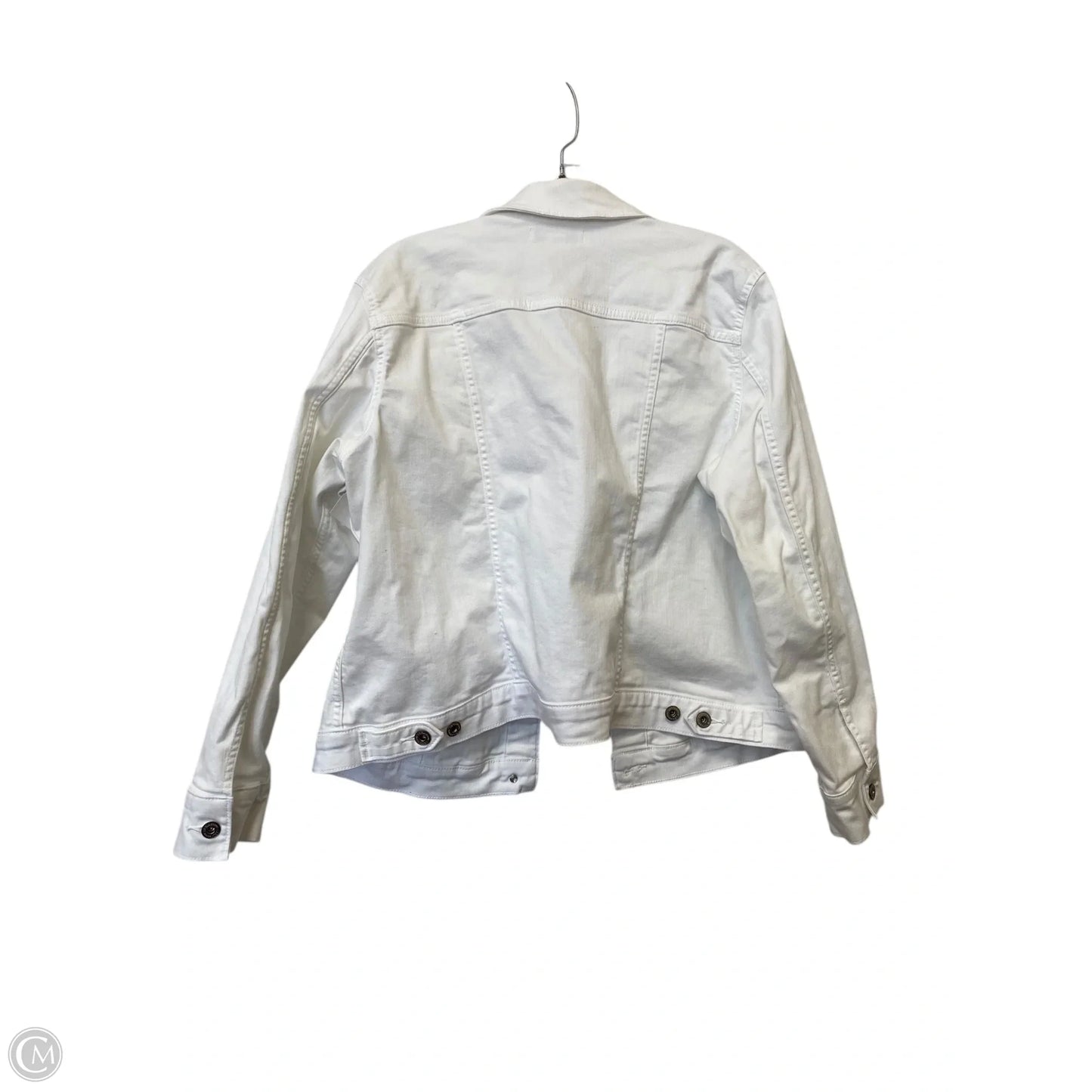 Jacket Denim By Liz Claiborne In White, Size: Xxl