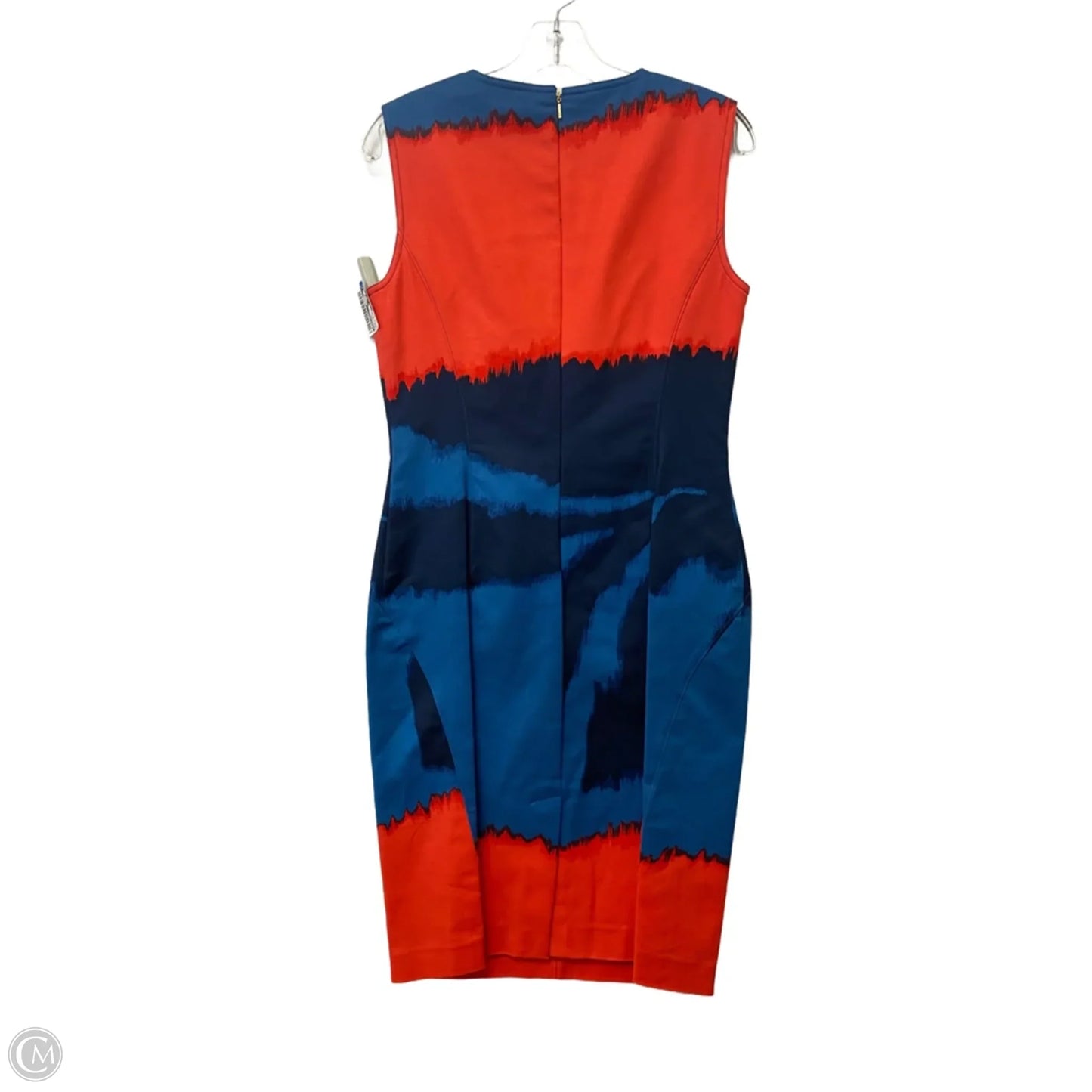 Dress Party Midi By Donna Karan In Blue & Red, Size: 8