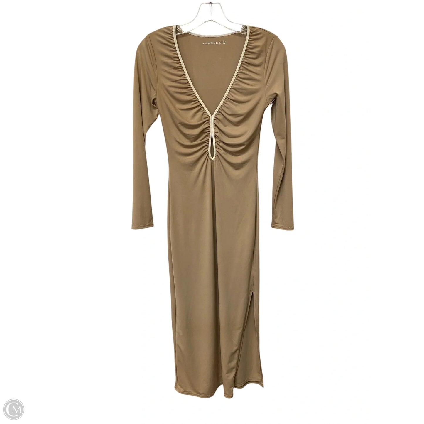 Dress Casual Maxi By Abercrombie And Fitch In Tan, Size: Xsp
