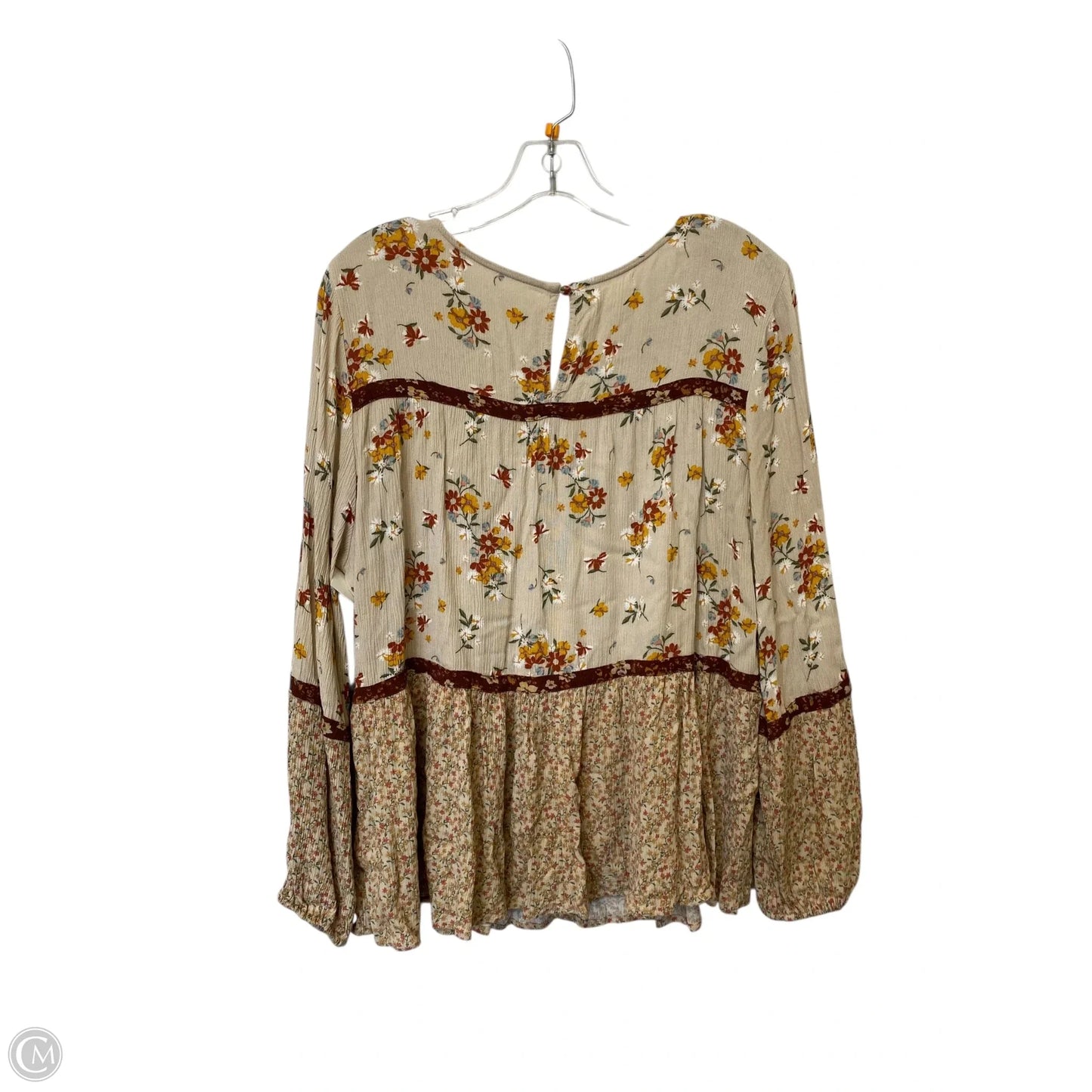 Top Long Sleeve By Maurices In Floral Print, Size: Xl