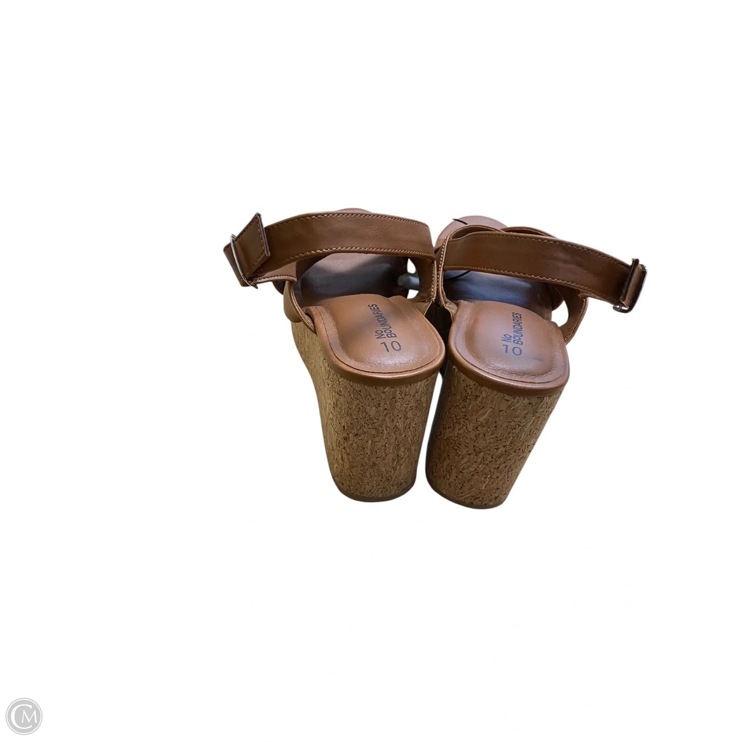 Sandals Heels Wedge By No Boundaries In Brown, Size: 10