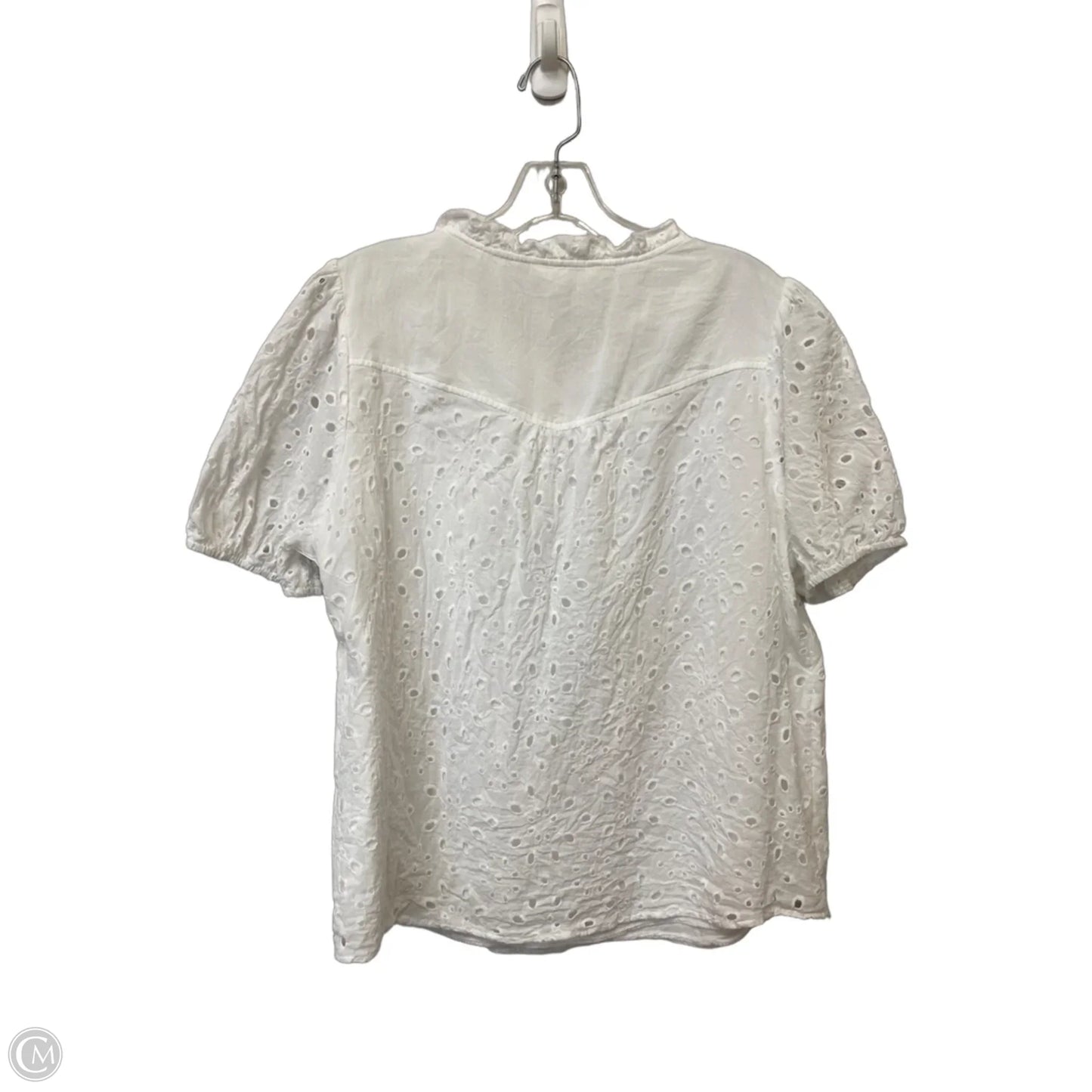 Top Short Sleeve By Clothes Mentor In White, Size: L