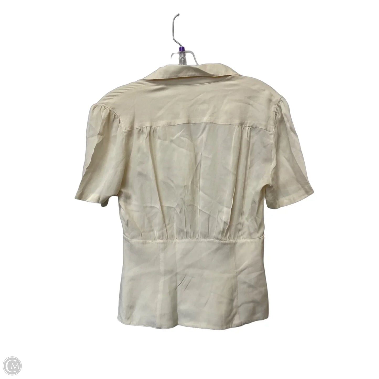 Top Short Sleeve Designer By Escada In Cream, Size: S