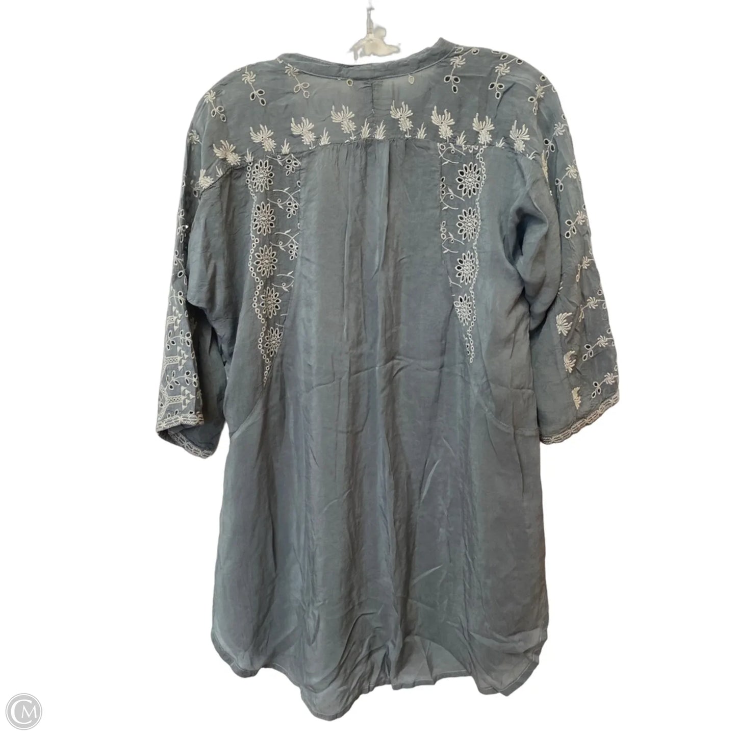 Tunic 3/4 Sleeve By Johnny Was In Grey, Size: S