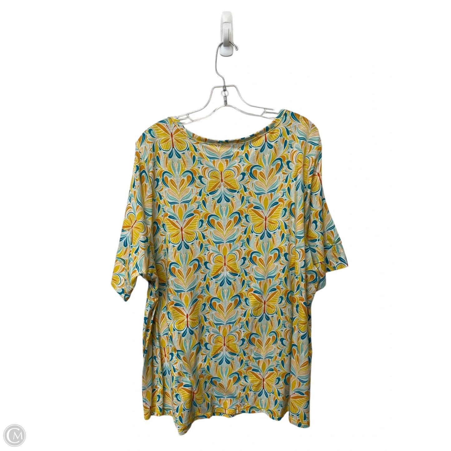 Top Short Sleeve By Cato In Blue & Orange, Size: 22