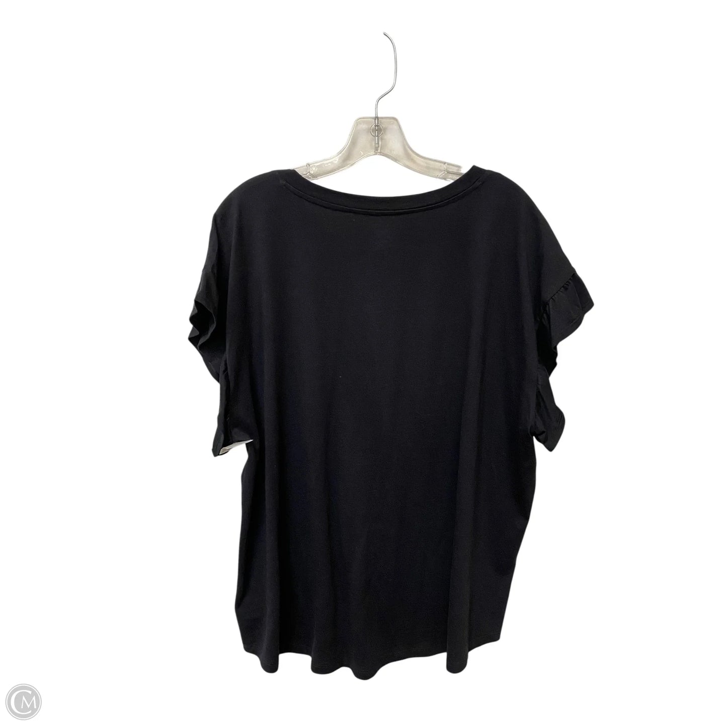 Top Short Sleeve Basic By Crown And Ivy In Black, Size: 2x