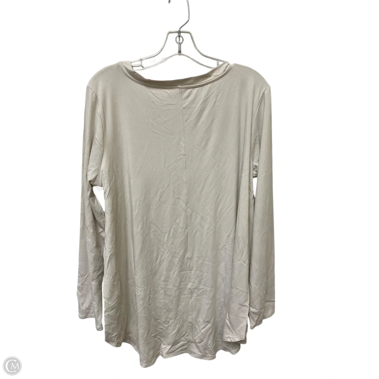 Top Long Sleeve Basic By Zenana In Cream, Size: 1x