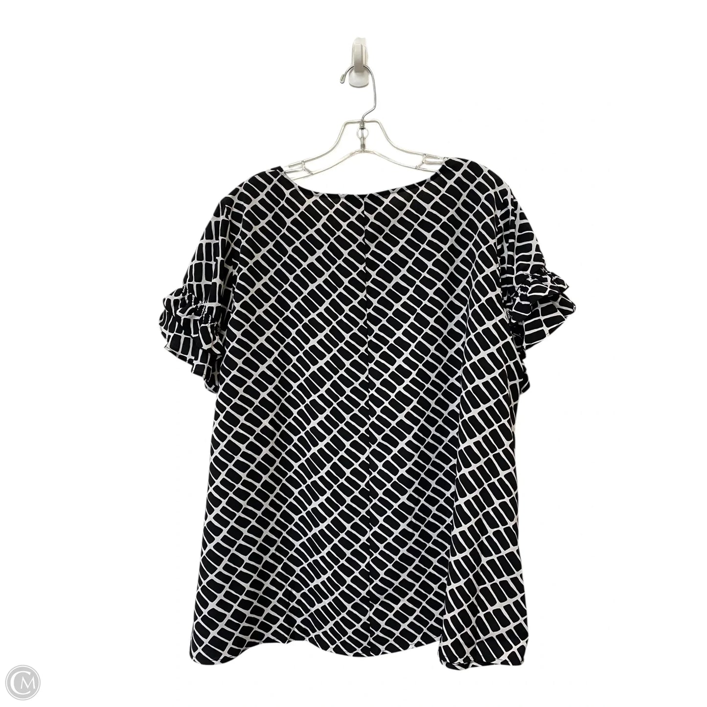 Top Short Sleeve By Lane Bryant In Black & White, Size: 20