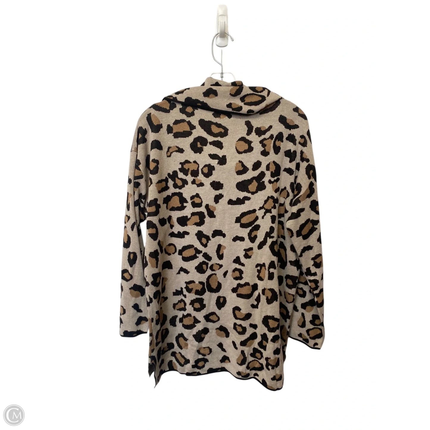 Top Long Sleeve By Calvin Klein In Animal Print, Size: L