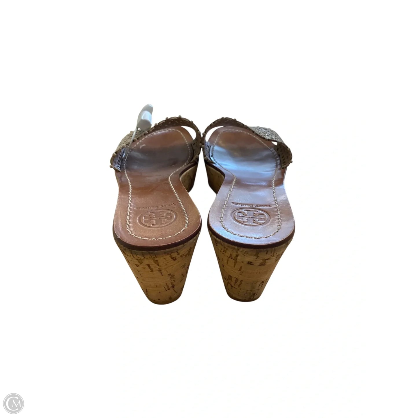 Sandals Designer By Tory Burch In Brown & Gold, Size: 8