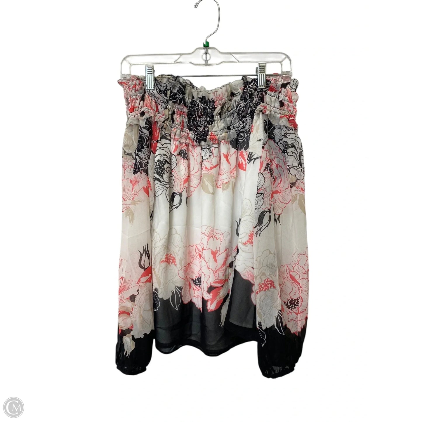 Top Long Sleeve By White House Black Market In Floral Print, Size: M