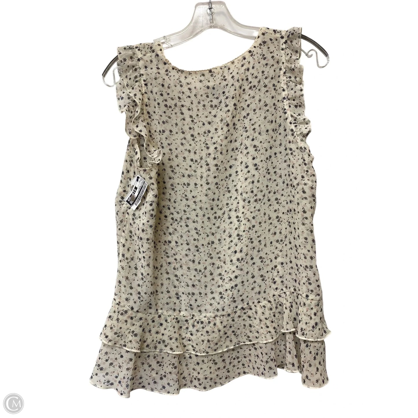 Top Sleeveless By Cabi In Floral Print, Size: S