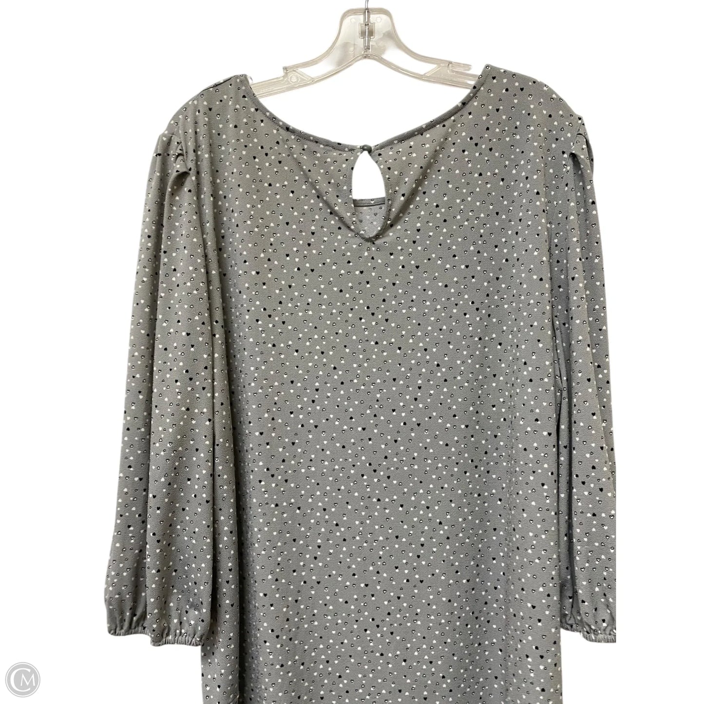 Top 3/4 Sleeve Basic By Adrianna Papell In Grey, Size: 2x