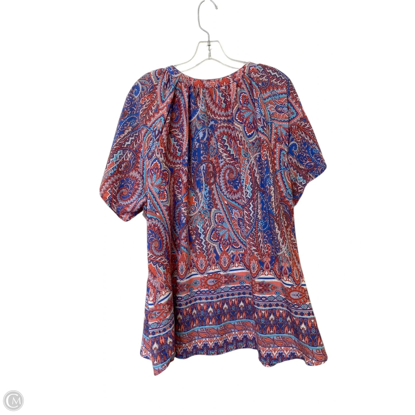 Top Short Sleeve By Kim Rogers In Paisley Print, Size: 2x