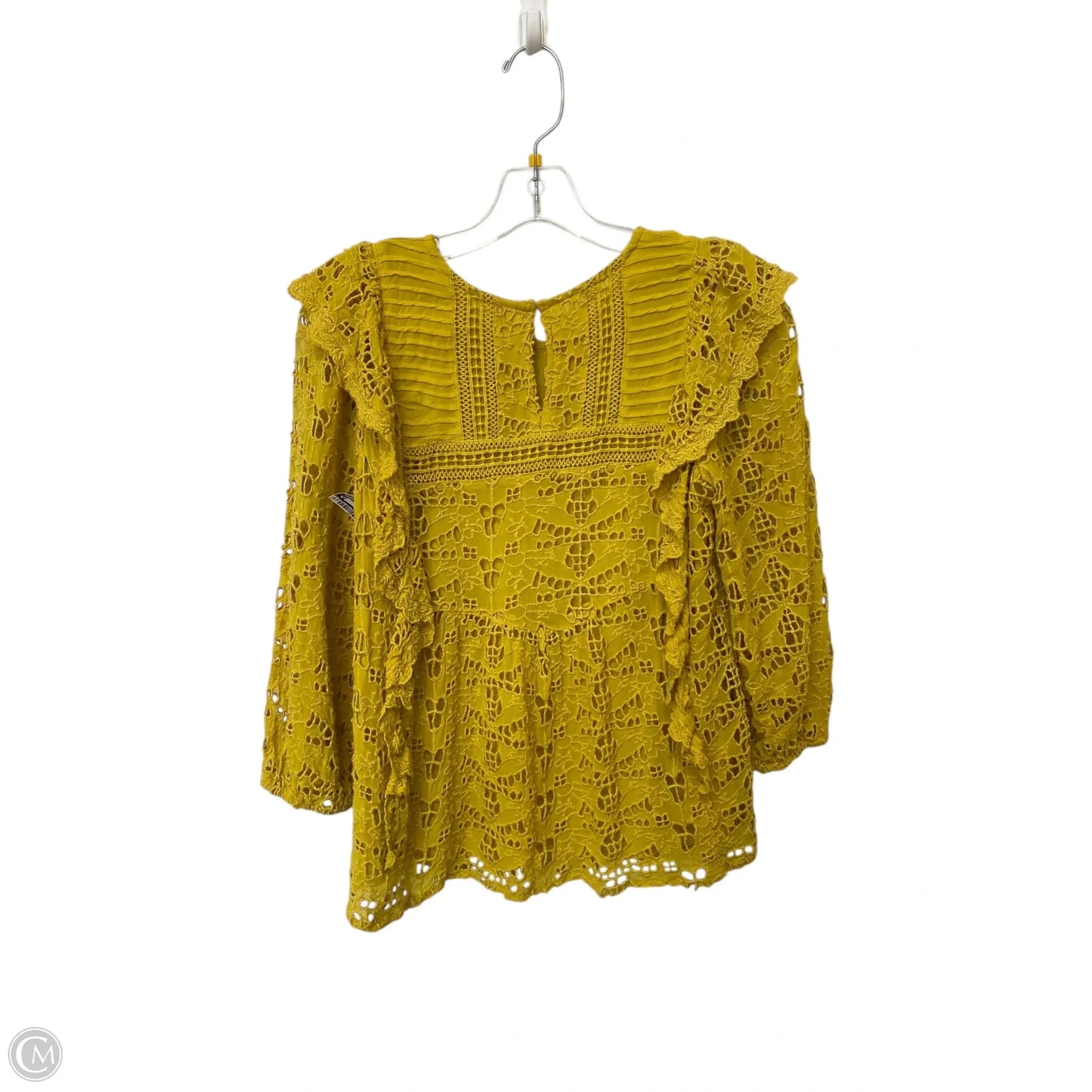 Top Long Sleeve By Anthropologie In Yellow, Size: 2