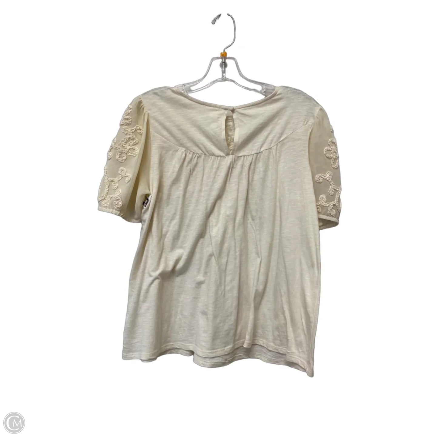Top Short Sleeve By Anthropologie In Beige, Size: S