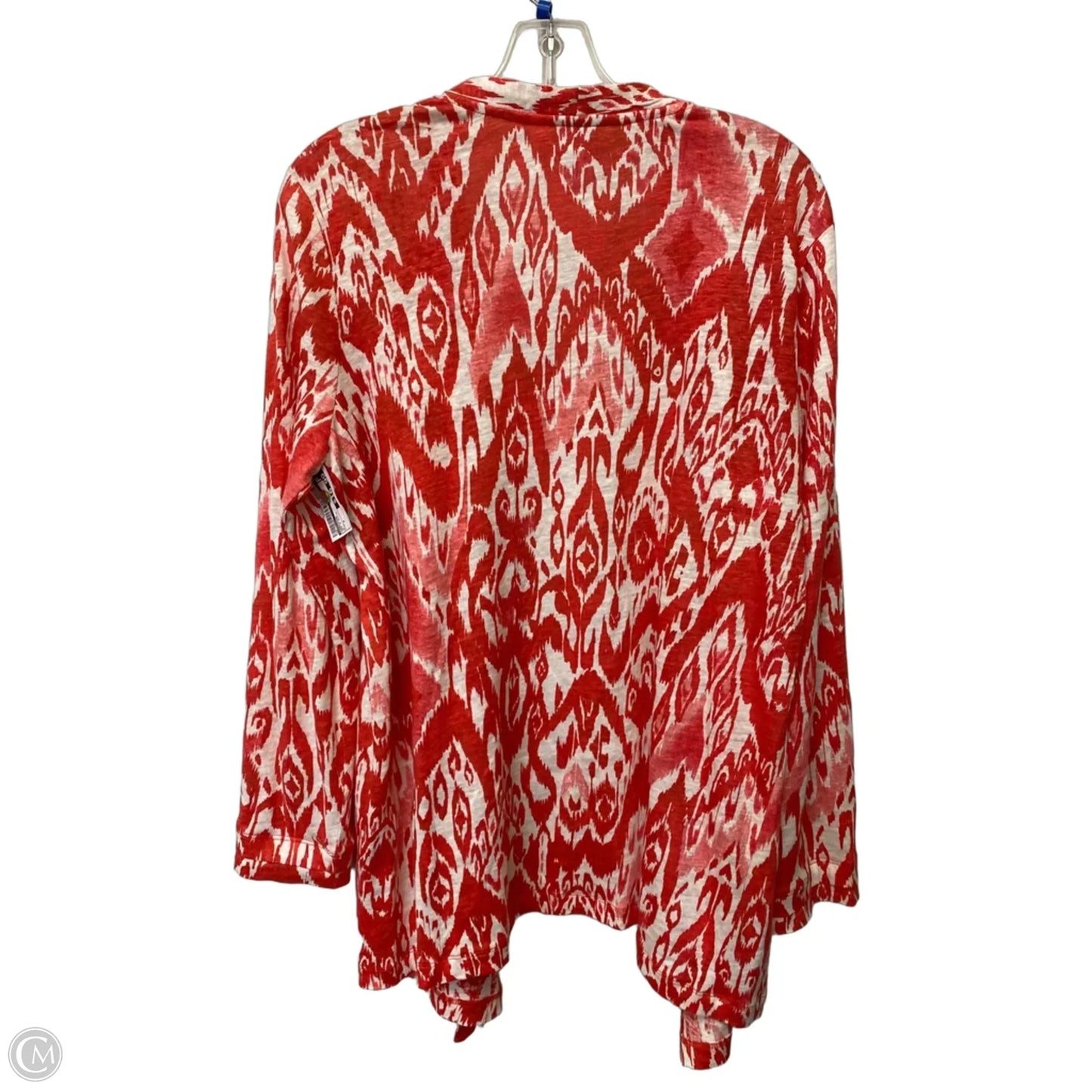 Cardigan By Chicos In Red & White, Size: 2