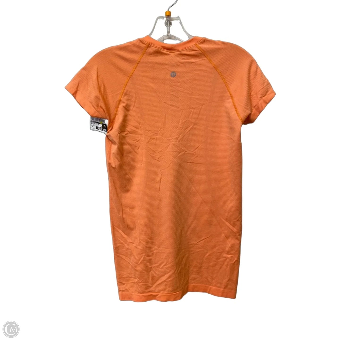 Athletic Top Short Sleeve By Lululemon In Orange, Size: 6