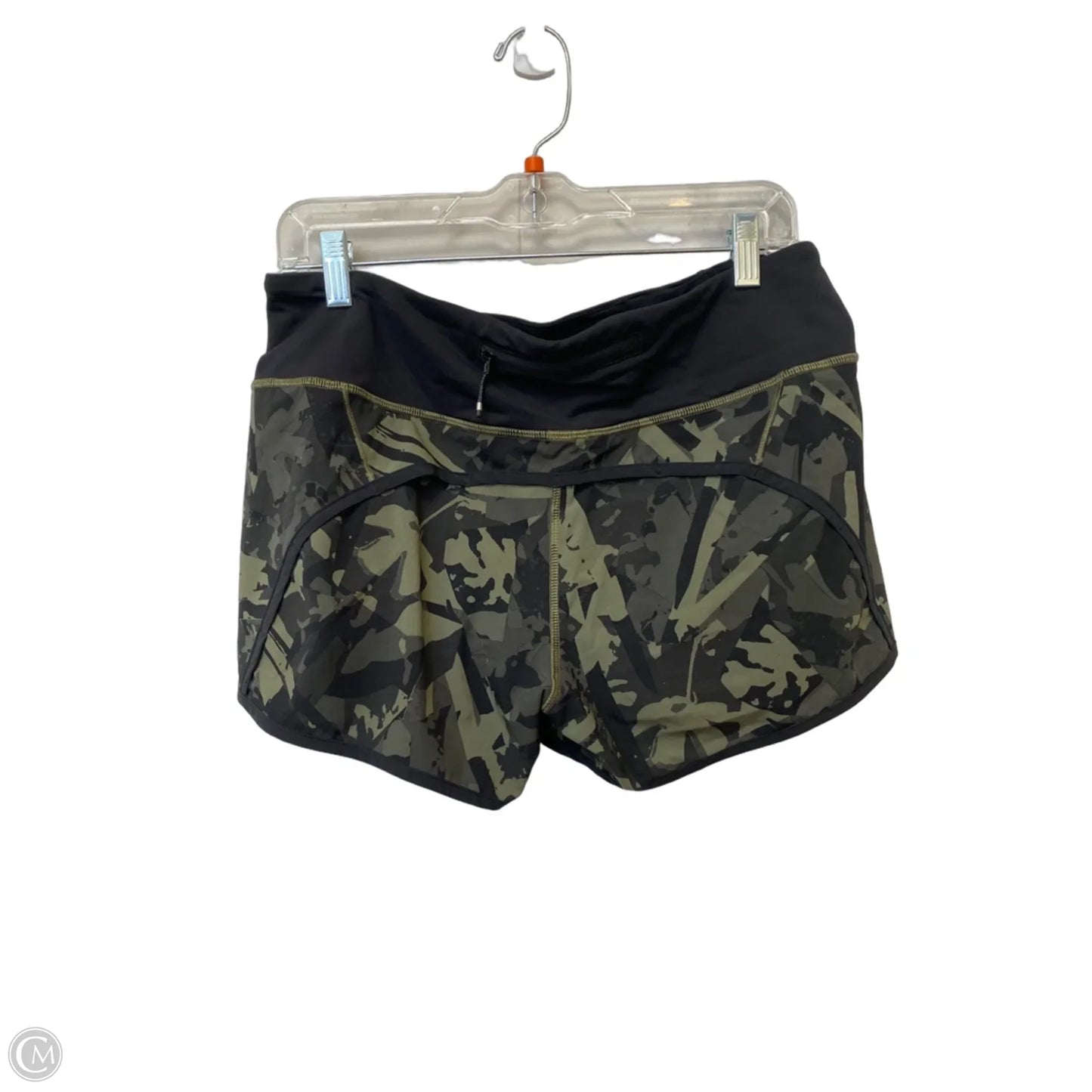 Athletic Shorts By Lululemon In Black & Green, Size: 8