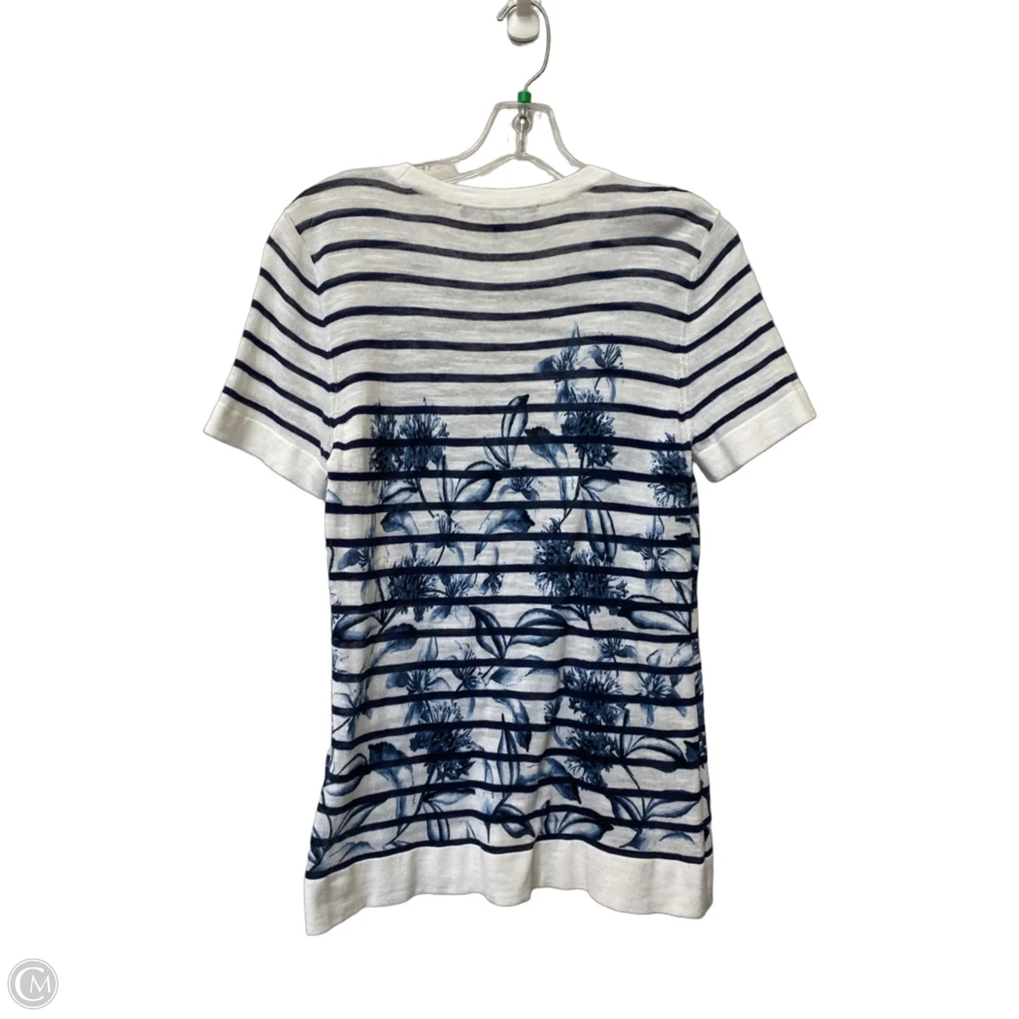 Top Short Sleeve By White House Black Market In Striped Pattern, Size: L