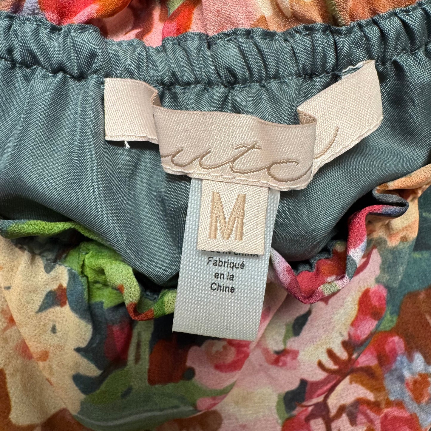 Smocked Puff-Sleeve Blouse By Hutch X Anthropologie In Floral Print, Size: M