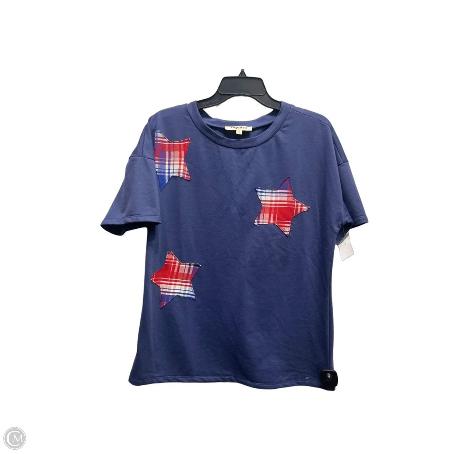 Top Short Sleeve By Haptics In Blue & Red, Size: S