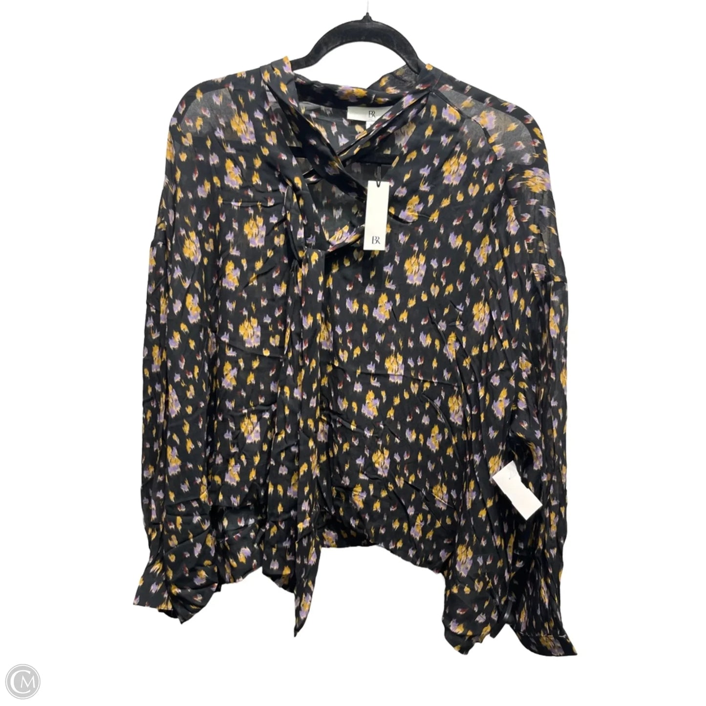 Top Long Sleeve By Banana Republic In Black & Yellow, Size: Xs