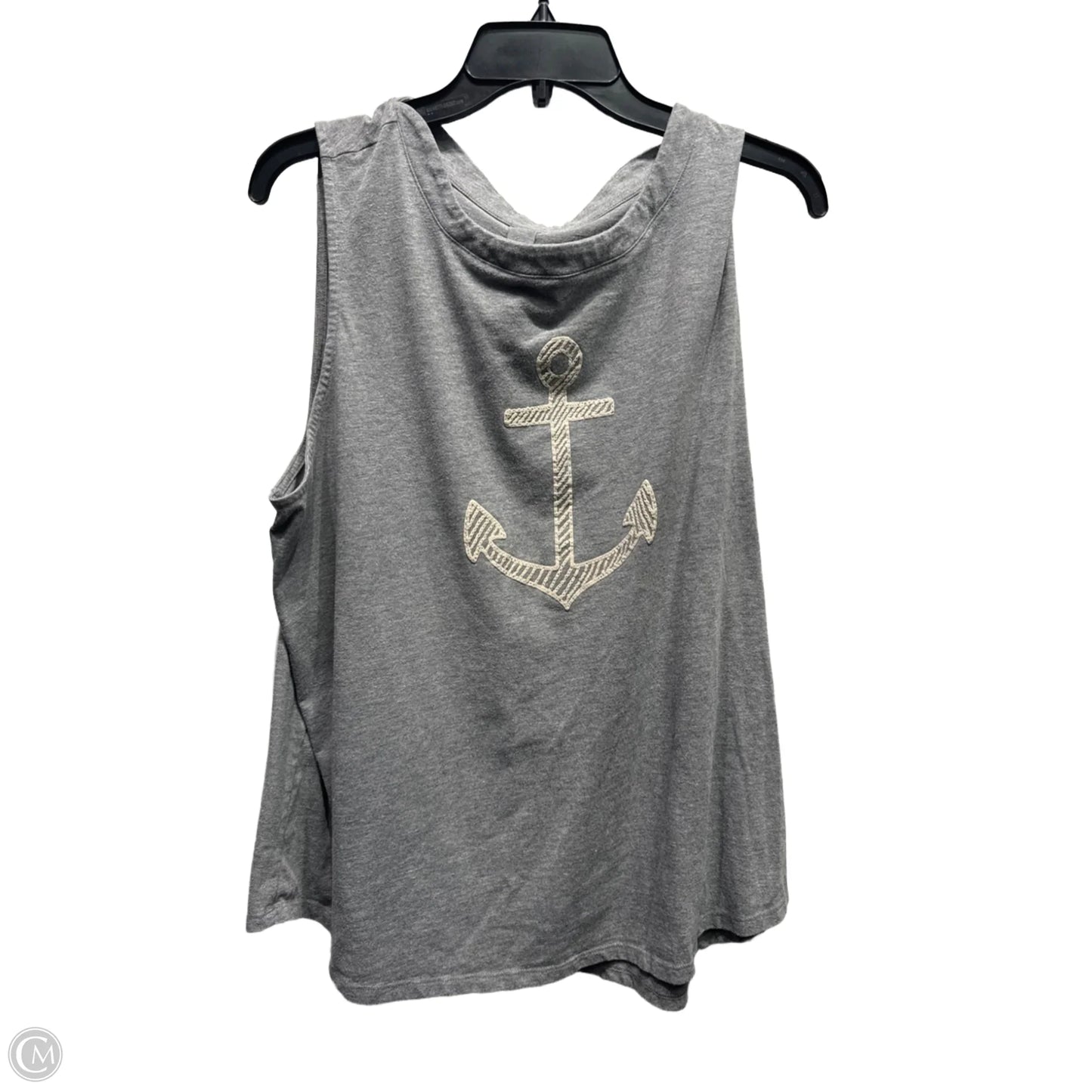 Top Sleeveless By Clothes Mentor In Grey & White, Size: 2x