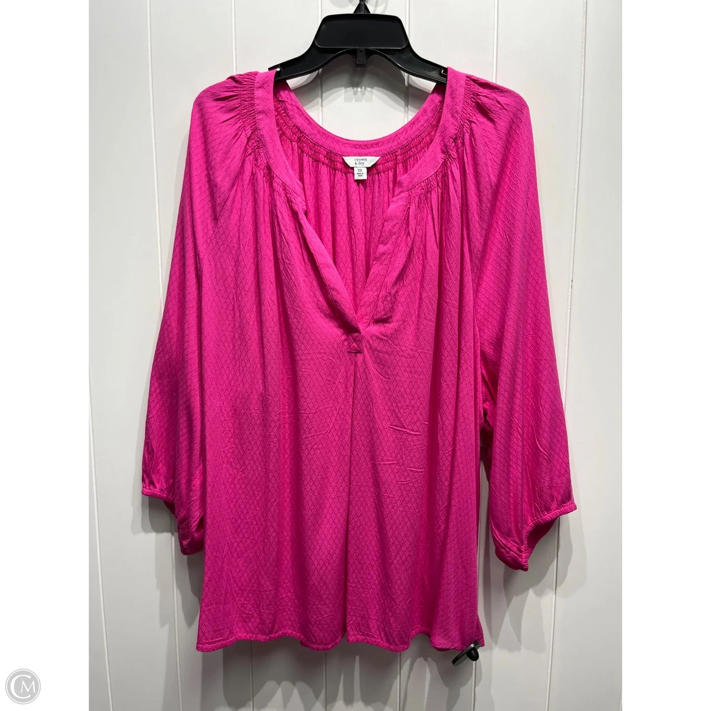 Top Long Sleeve By Crown And Ivy In Pink, Size: 3x