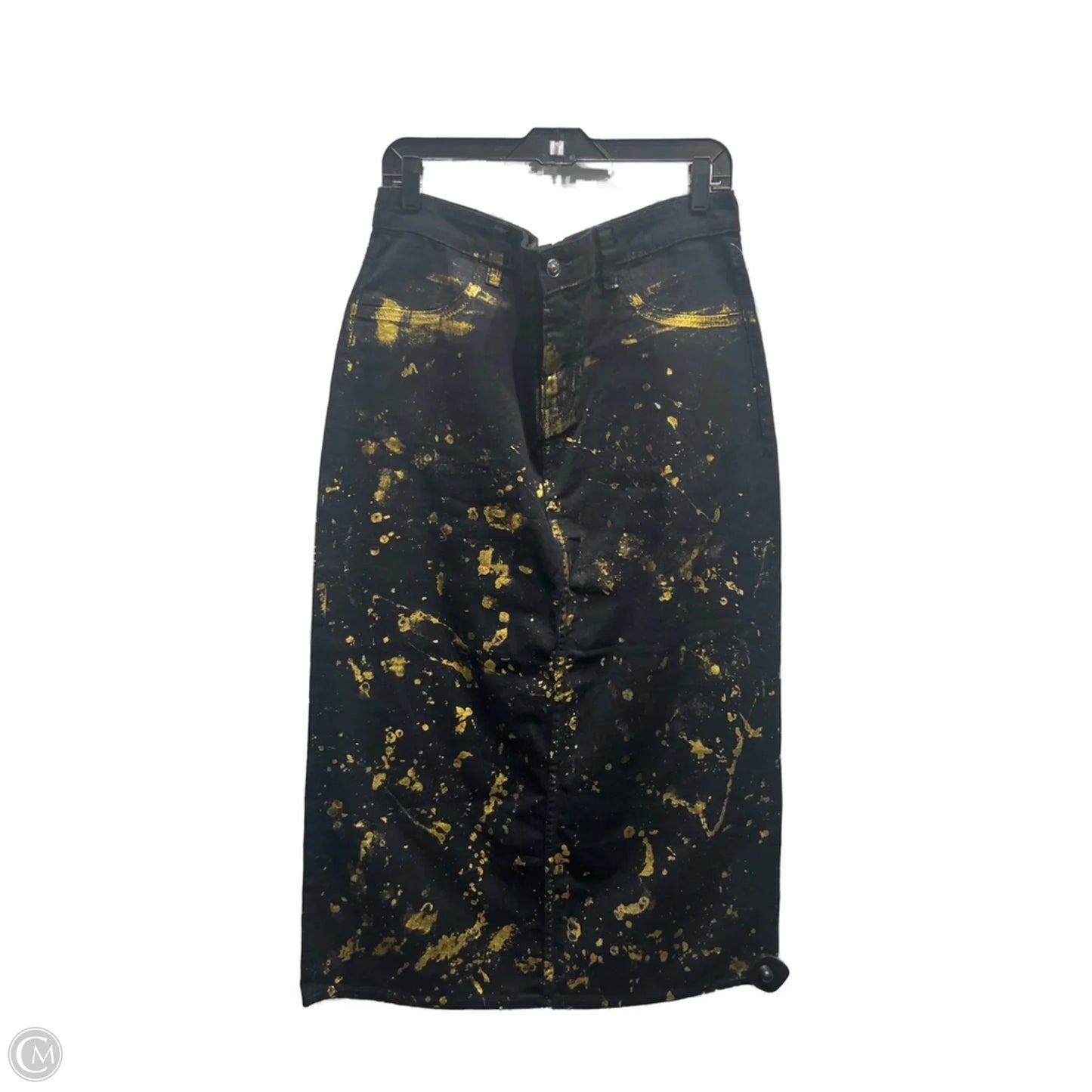 Skirt Maxi By Divided In Black & Gold, Size: 12