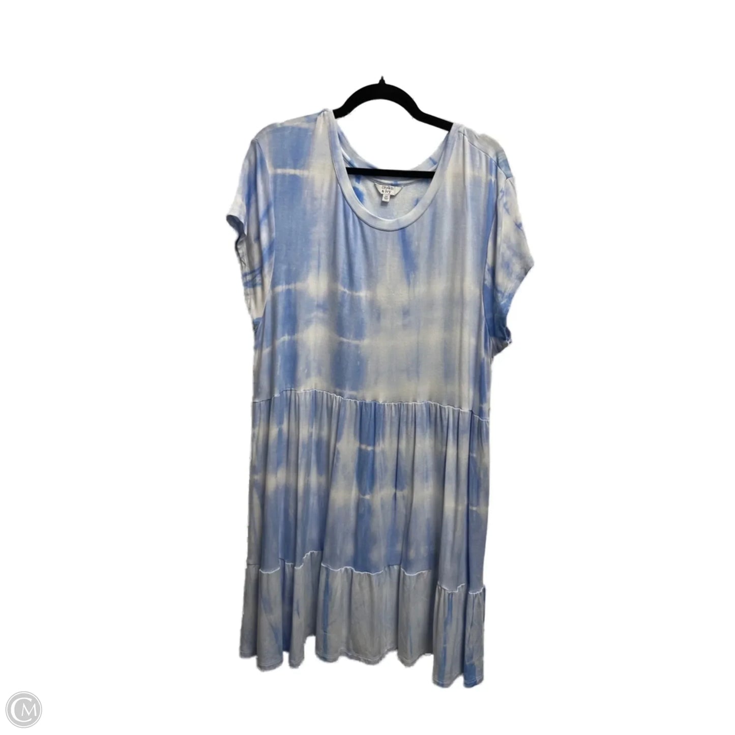 Dress Casual Short By Crown And Ivy In Blue & White, Size: 2x