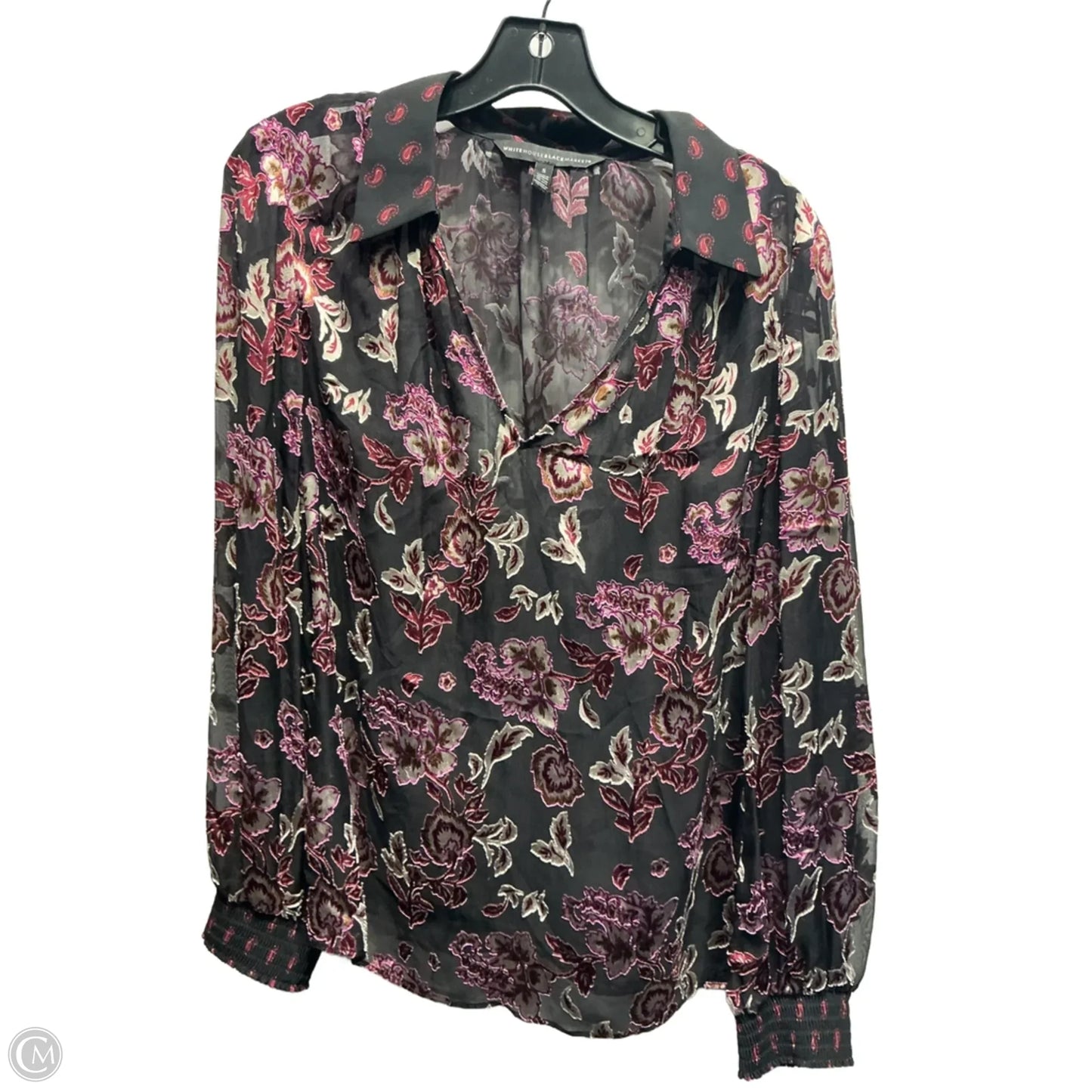 Blouse Sleeveless By White House Black Market In Black & Purple, Size: S