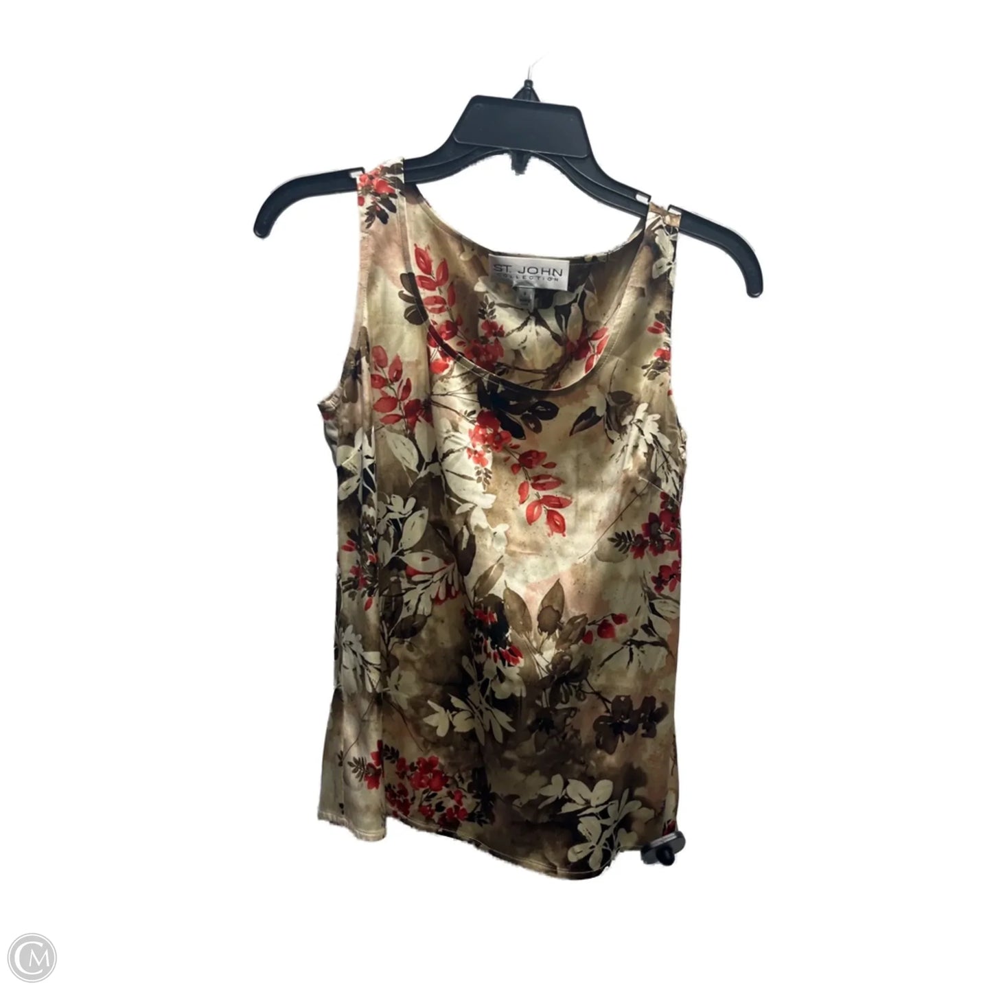 Top Sleeveless Luxury Designer By St John Collection In Cream & Red, Size: S