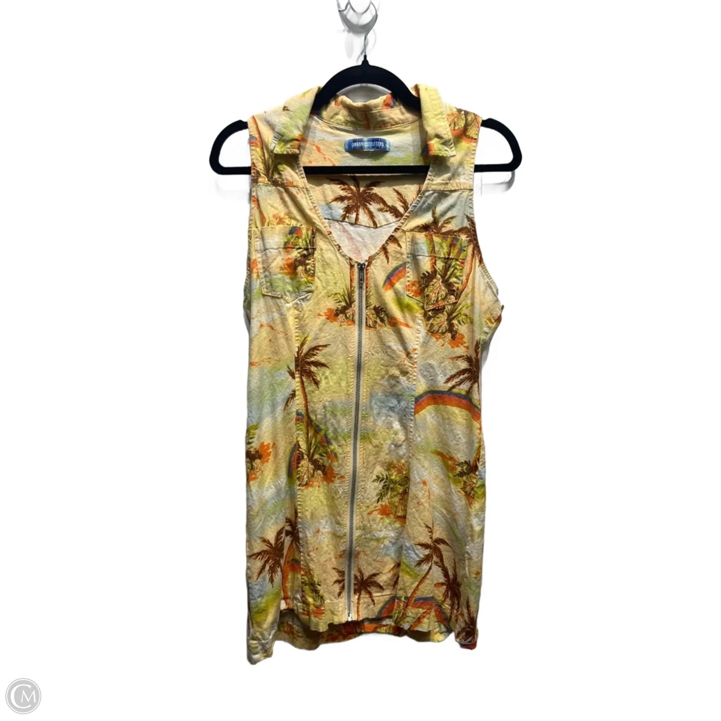 Dress Casual Short By Urban Outfitters In Green & Orange, Size: S