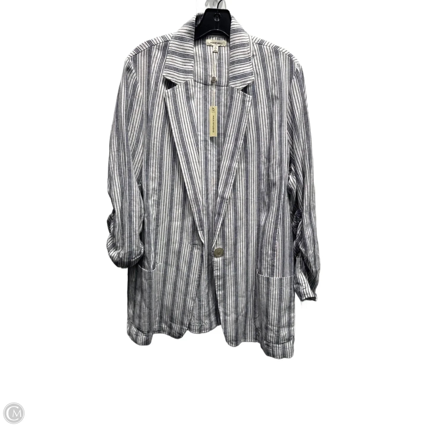 Blazer By Max Studio In Blue & White, Size: Xl