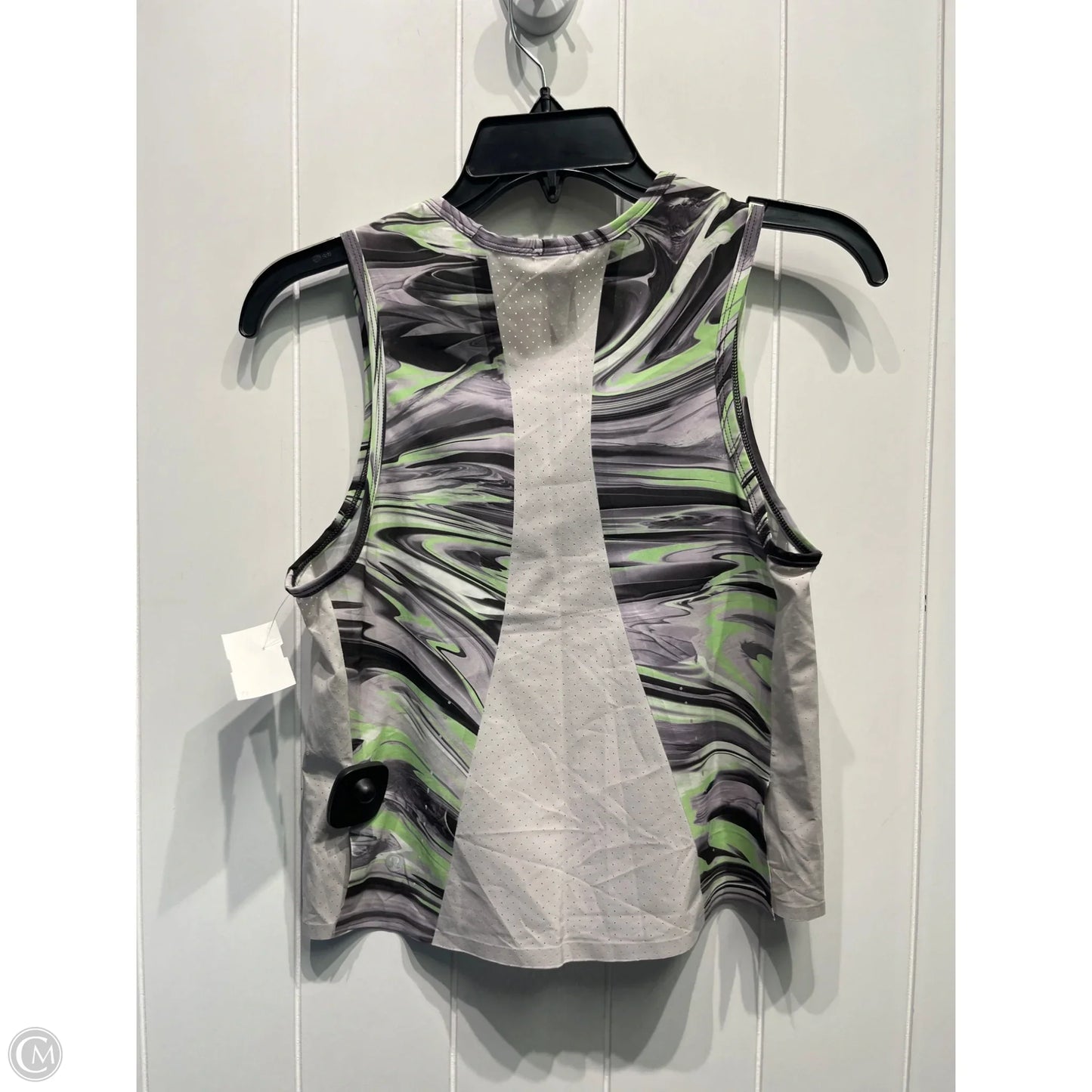 Athletic Tank Top By Lululemon In Green & Grey, Size: 4