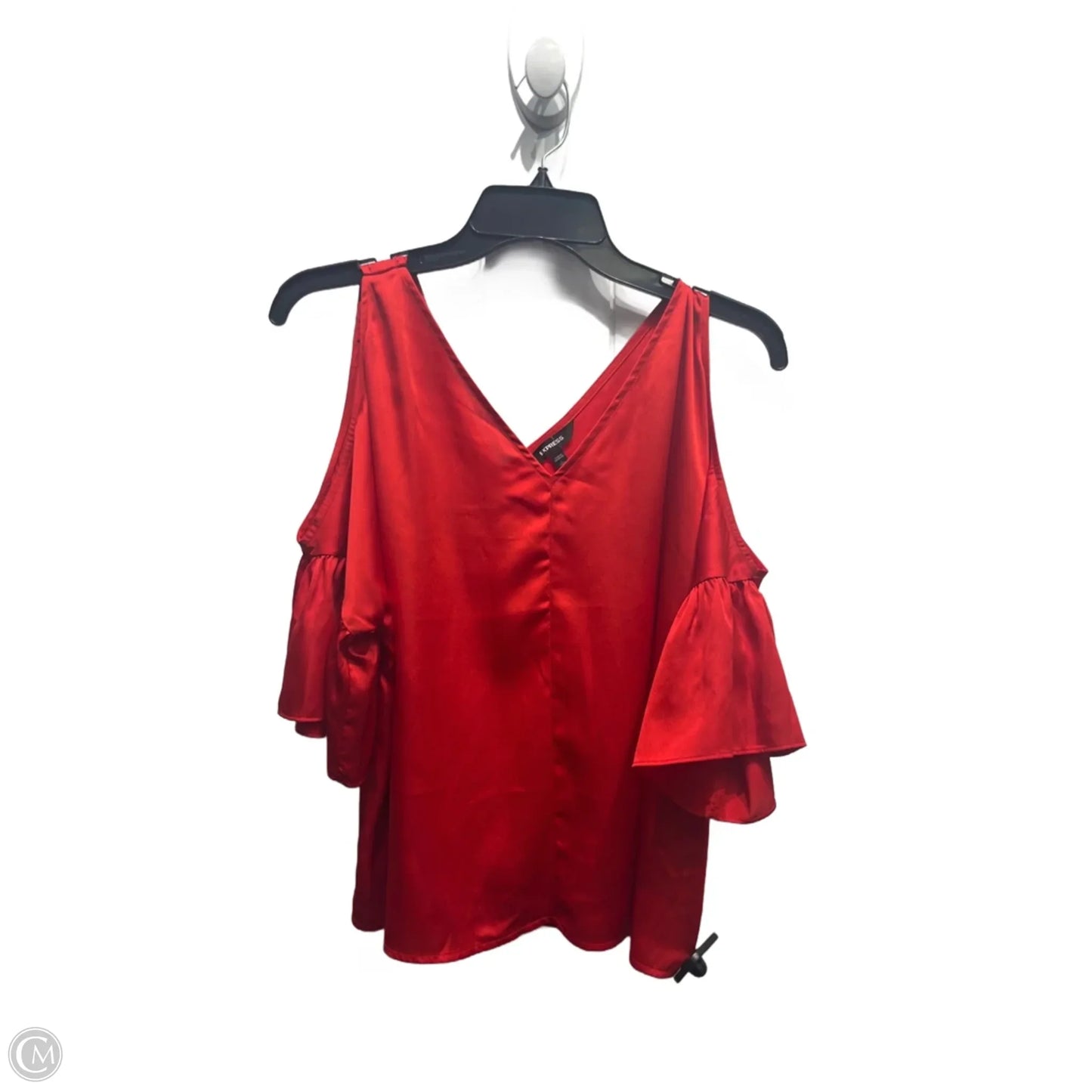 Blouse Short Sleeve By Express In Red, Size: S