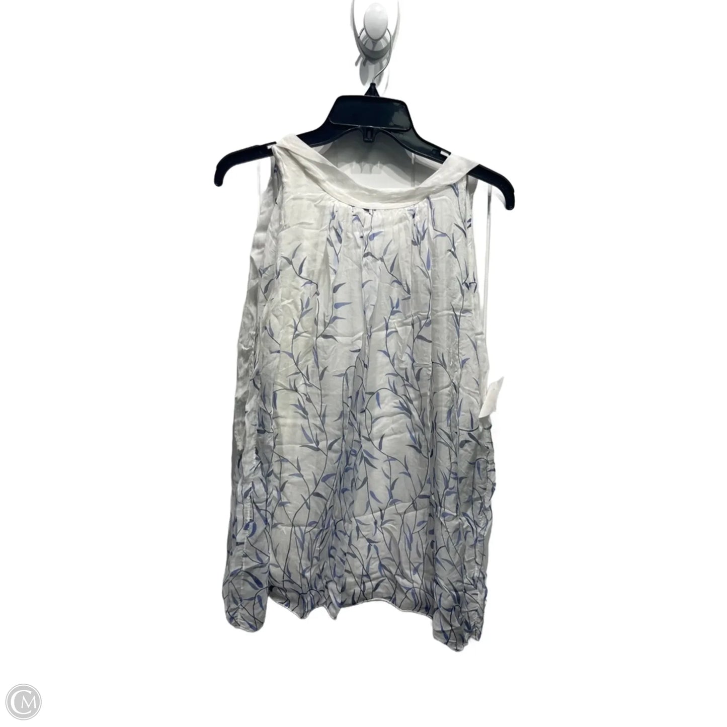 Blouse Sleeveless By M Made In Italy In Blue & White, Size: L