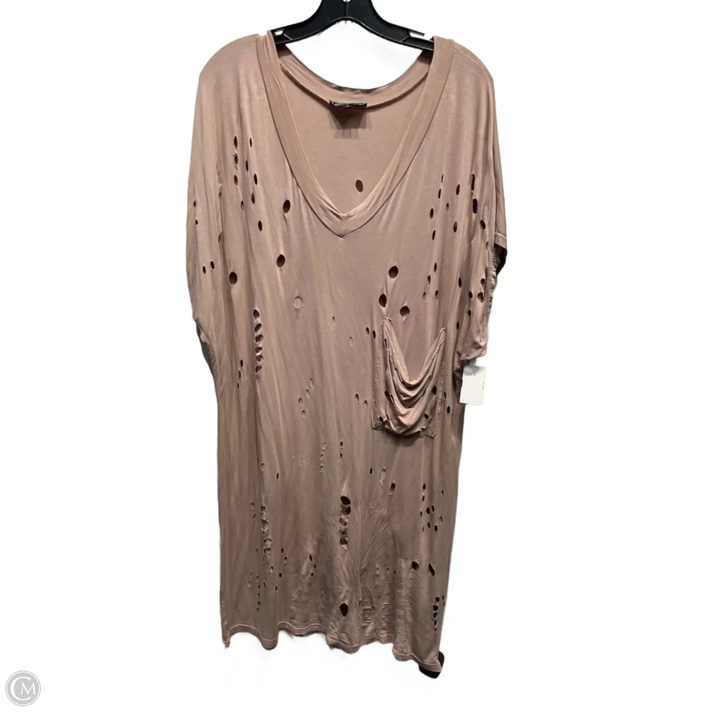 Tunic Short Sleeve By Pol In Taupe, Size: L