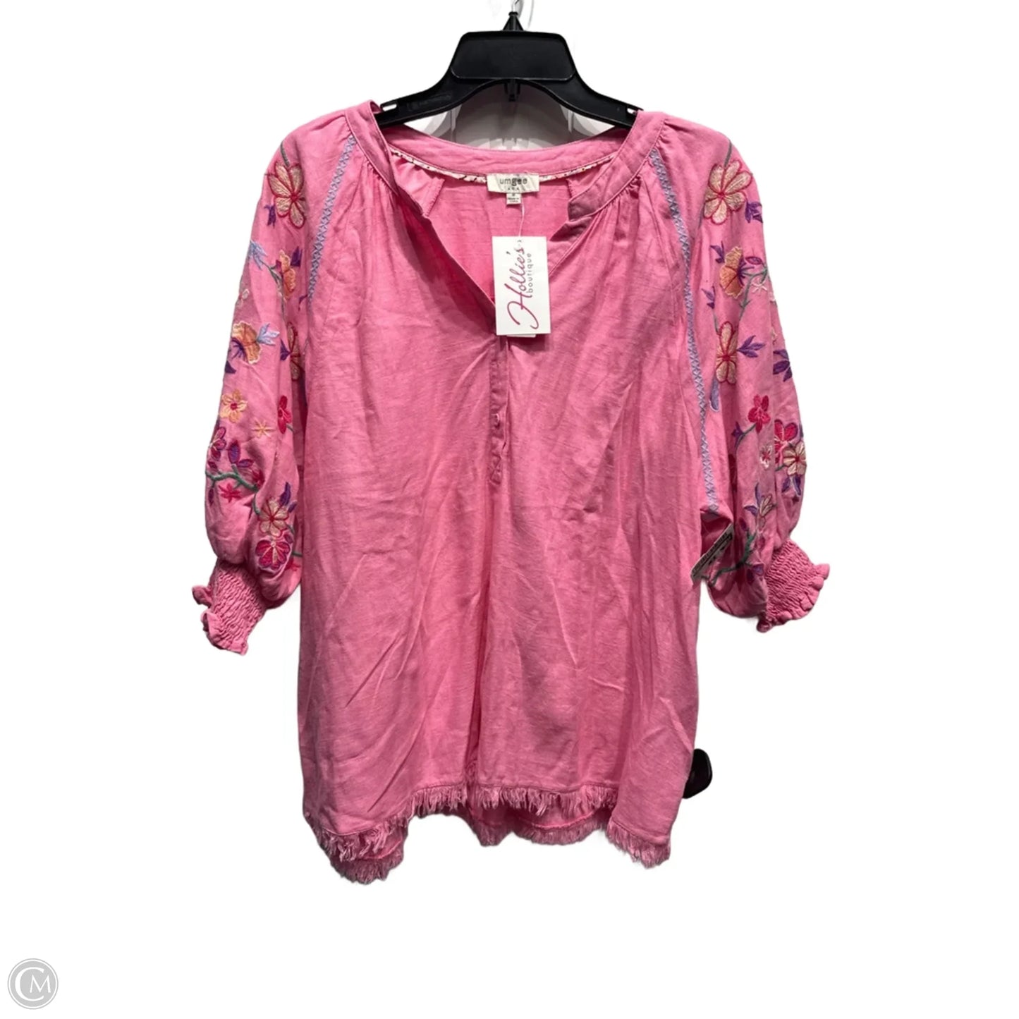 Top Short Sleeve By Umgee In Pink, Size: M