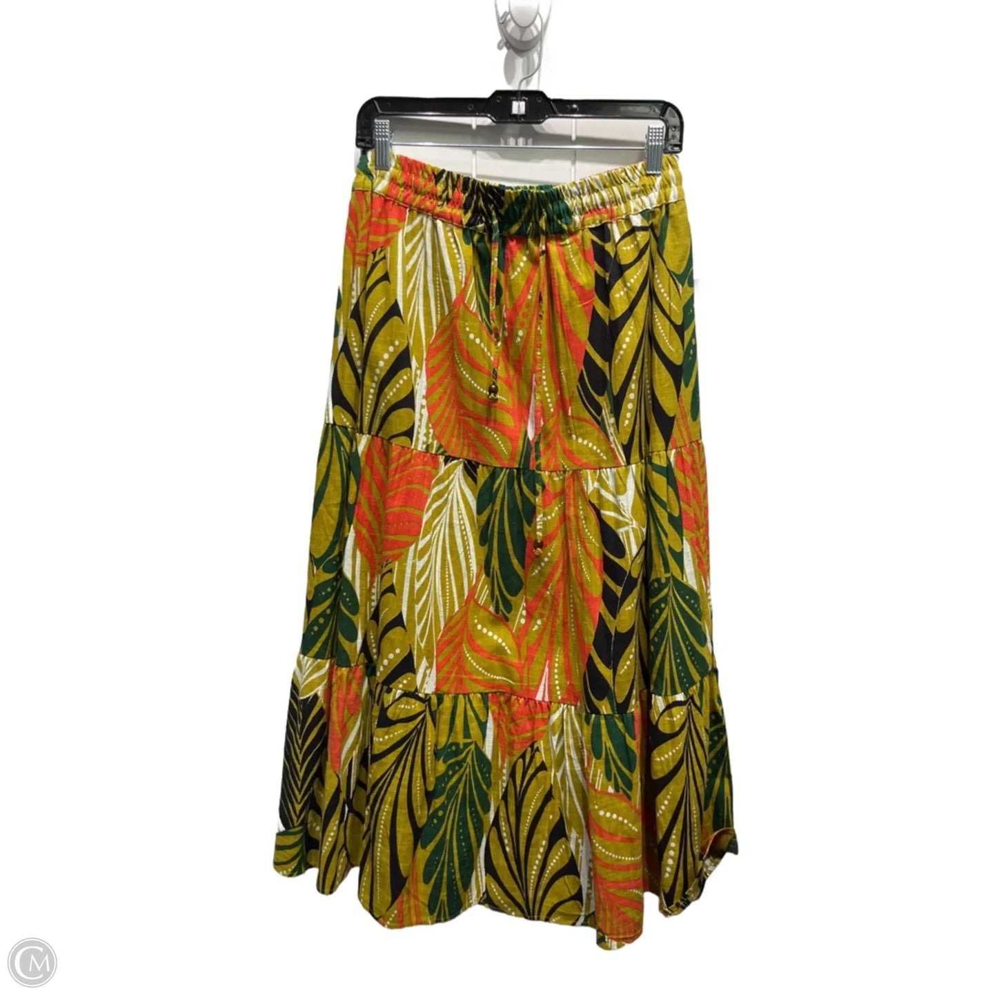 Skirt Maxi By Mlle Gabrielle In Green & Orange, Size: S