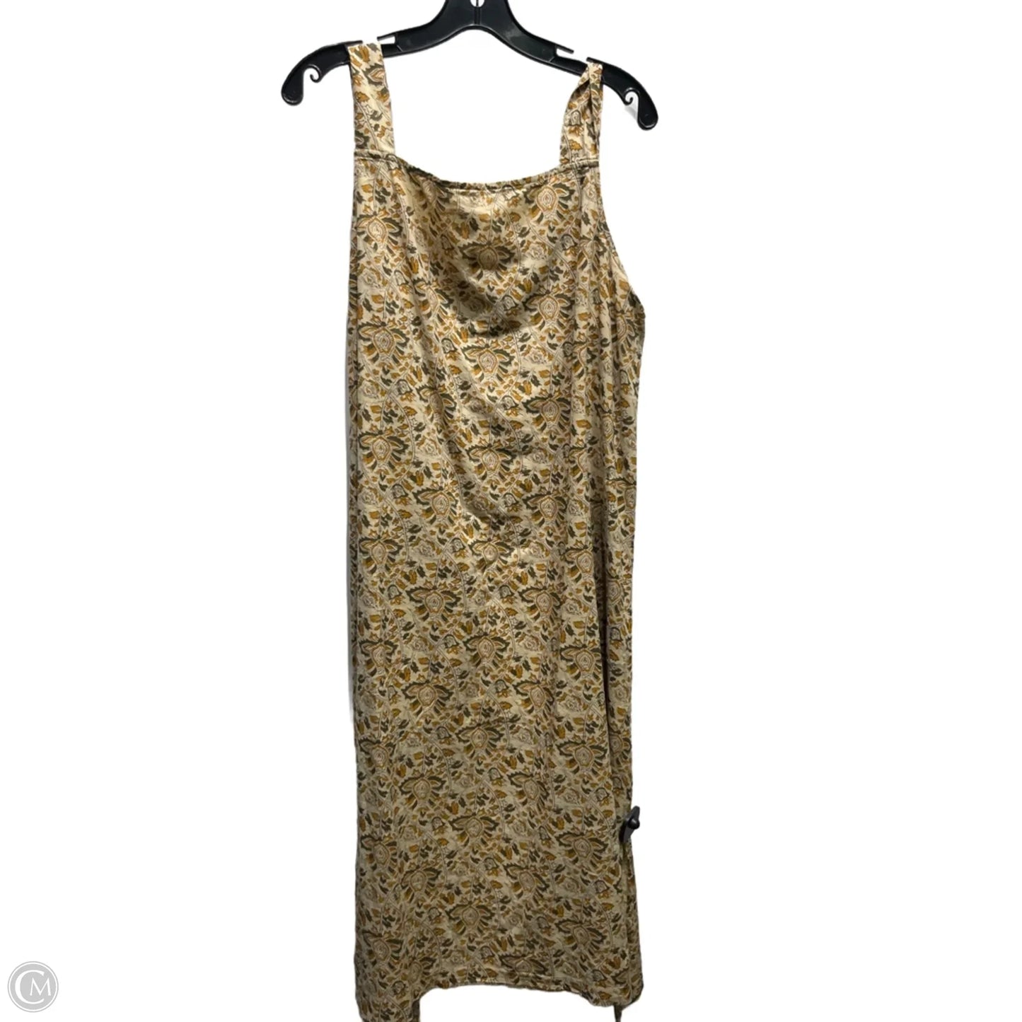 Dress Casual Midi By J. Jill In Green & Yellow, Size: L