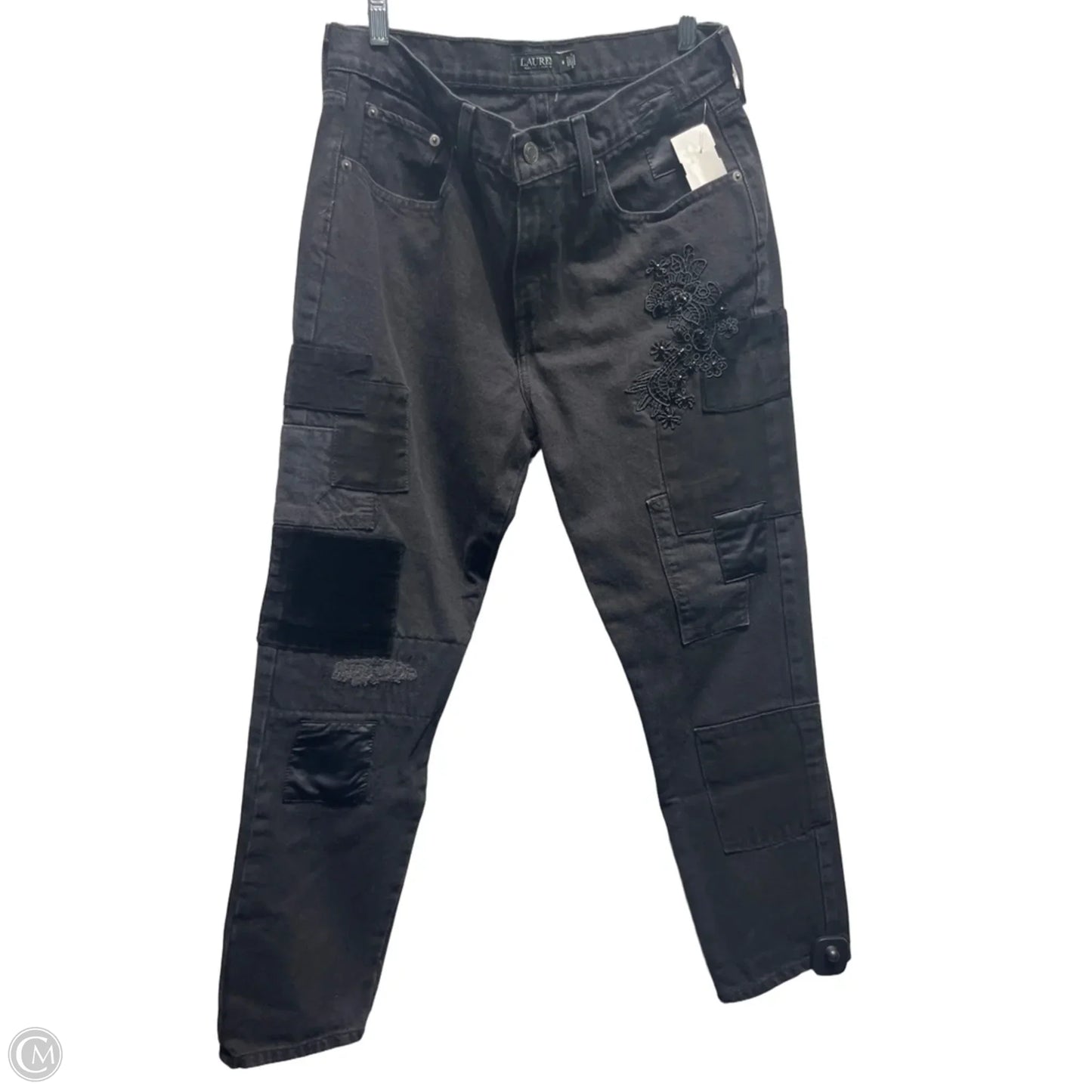 Jeans Straight By Ralph Lauren In Black Denim, Size: 8