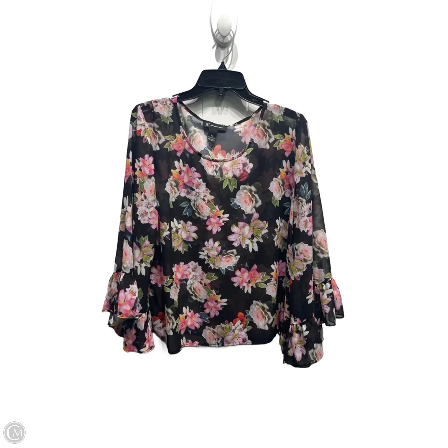 Top Long Sleeve By Inc In Black & Pink, Size: Xl