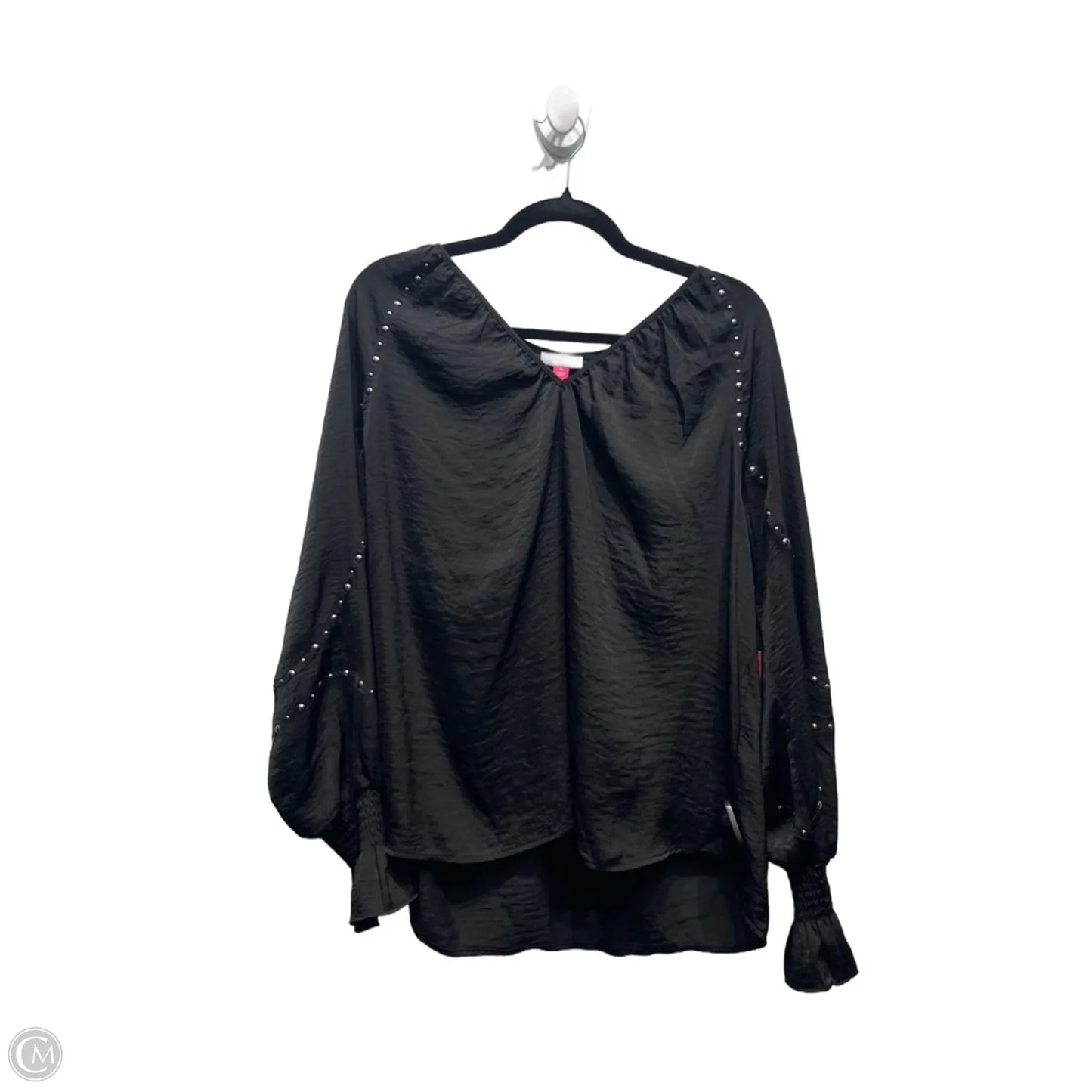 Blouse Long Sleeve By Vince Camuto In Black, Size: Xl