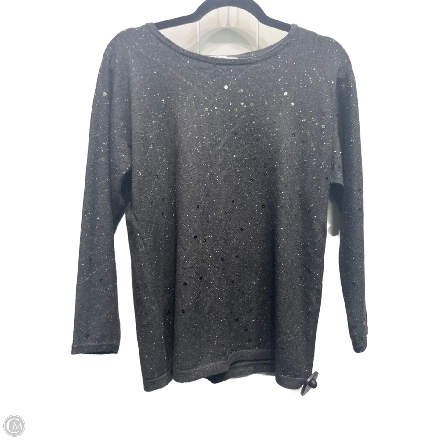 Sweater By Chicos In Grey & Silver, Size: M