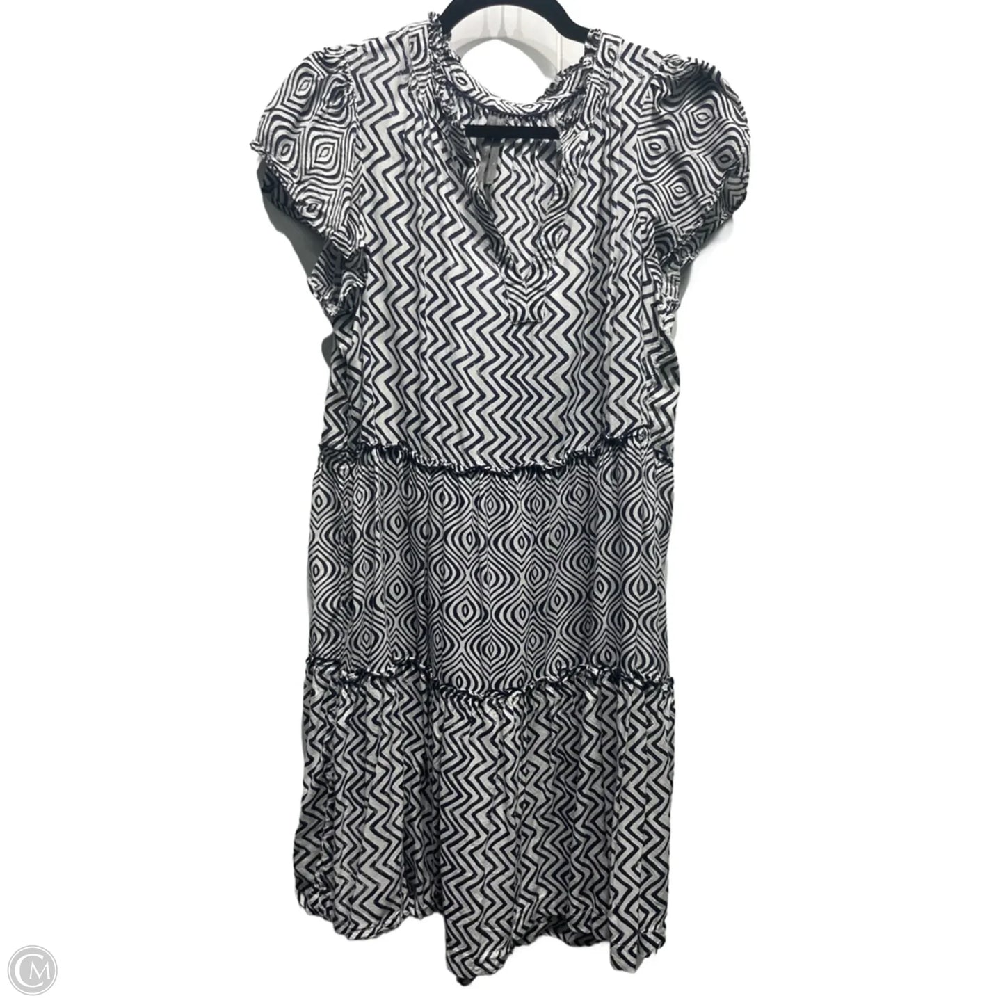Dress Casual Short By Anthropologie In Blue & White, Size: L