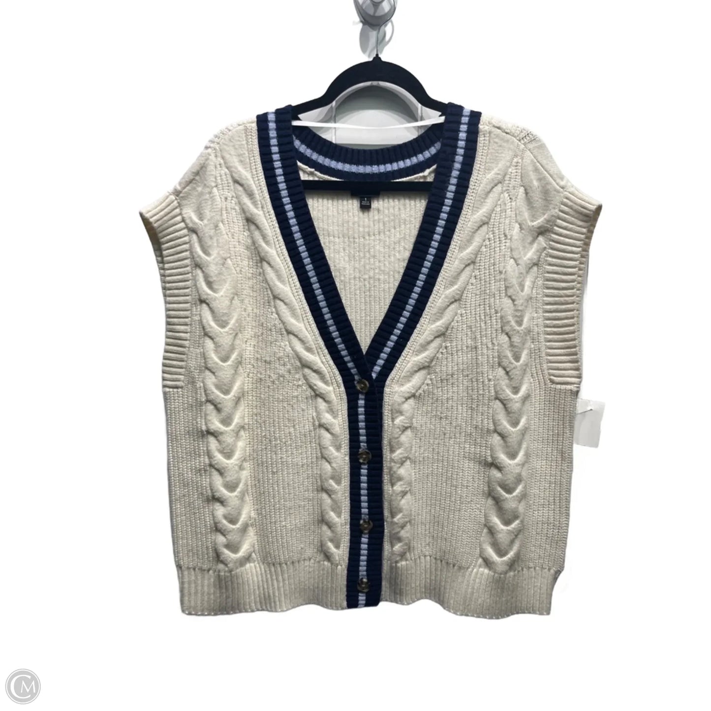 Sweater Short Sleeve By Torrid In Blue & White, Size: 16