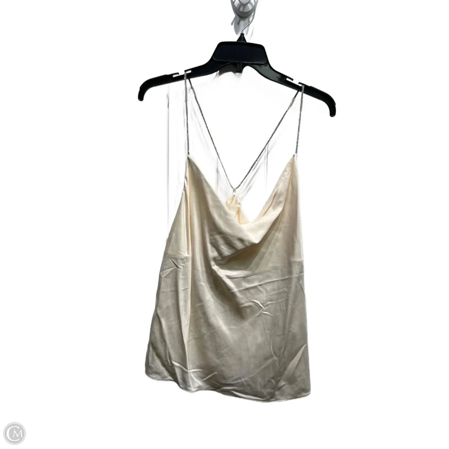 Blouse Sleeveless By H&m In Cream & Silver, Size: L