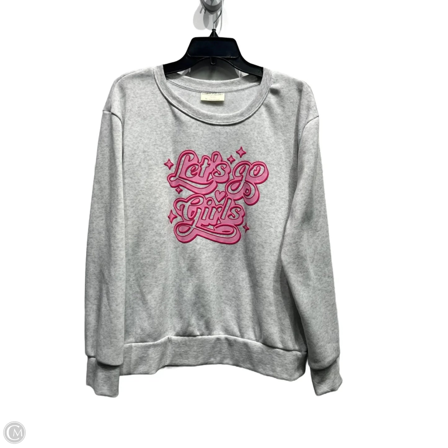 Top Long Sleeve By Bobbie Brooks In Grey & Pink, Size: Xl